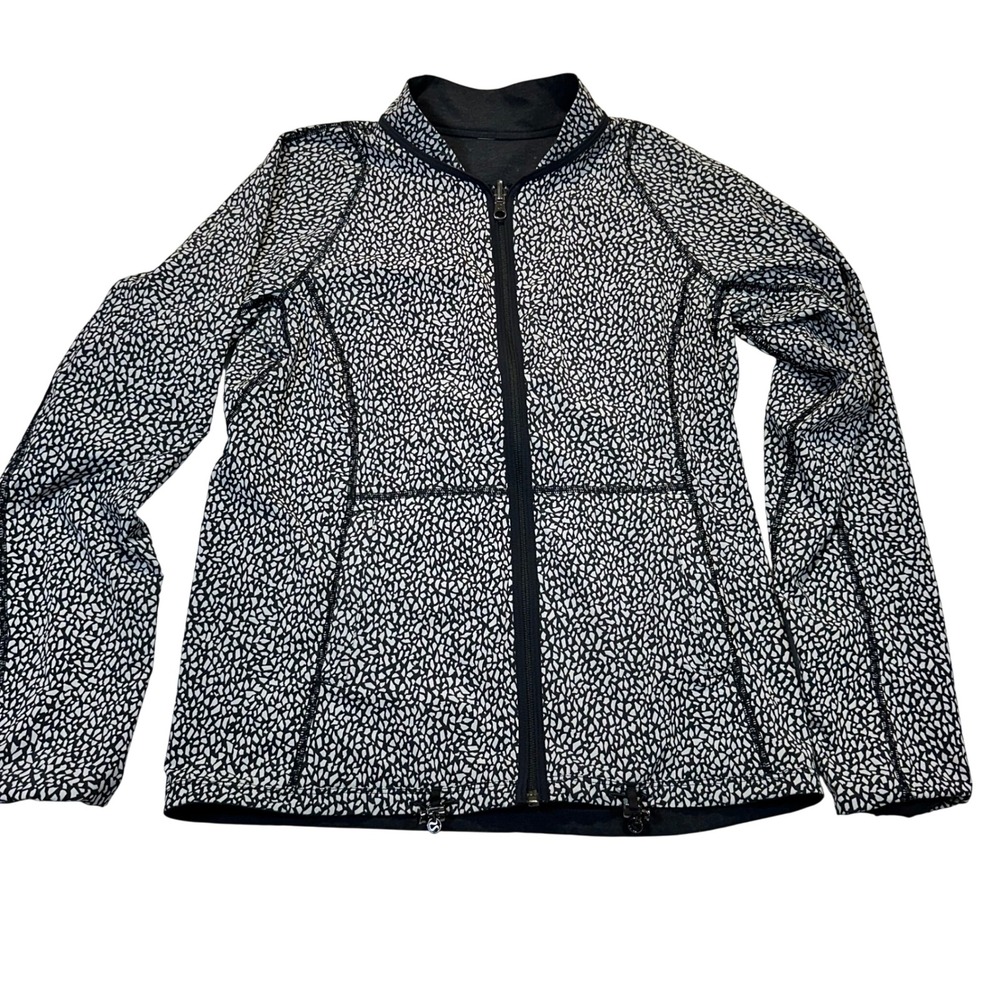 Lululemon Full Zip Jacket Womens 8 Gray Heather Athleisure Running Bomber Style